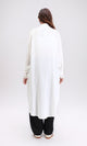 R205857 - Solid Long Shirt with Mandarin Collar - Off-White