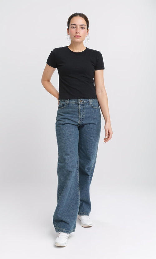 R205860 - Short Sleeves Solid Basic Tee - Black