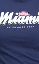 R205862 - "Miami" Printed Cotton Short Tee - Navy Blue