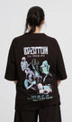 R205873 - Graphic Printed Oversized T-Shirt - Black (Vintage Band Tour Print)