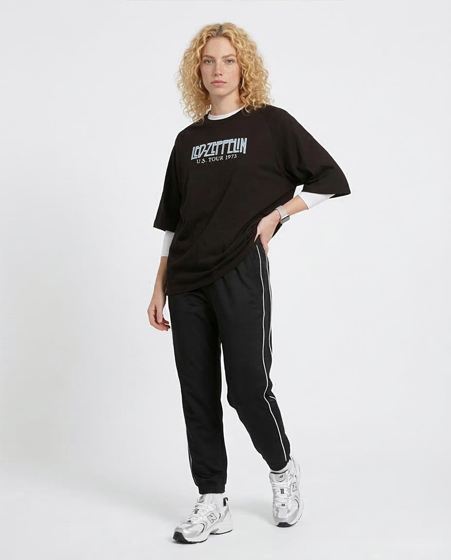 Ravin x Led Zeppelin: '73 U.S. Tour Oversized Graphic Teet - Black - R205873