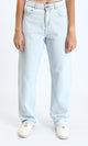 R205929 - Straight Leg Solid Jeans with Pockets - Light Blue