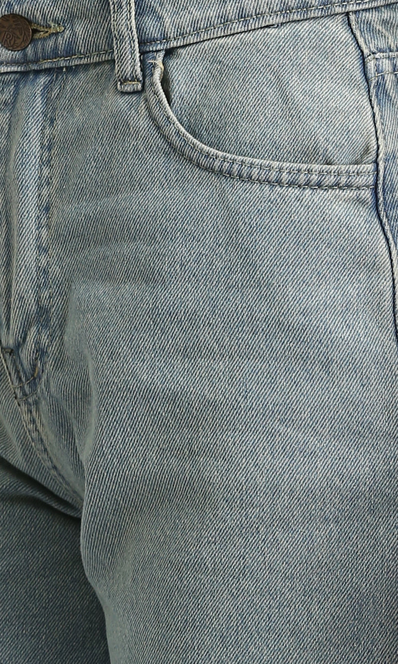 R205930 - Trendy Solid Wide Leg Jeans - Dirty Blue