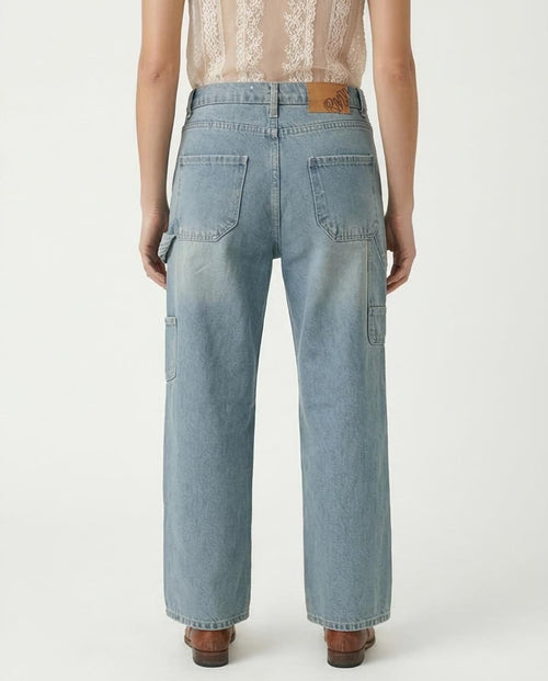 Ravin Women's Wide Leg Heavily Washed Jeans - Light Blue - R205932