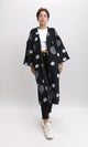 R206065 - Polka Dots 3\4 Sleeves Long Cardigan - Black