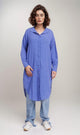 R206076-R206076 - Long Button-Up Dress - Blue