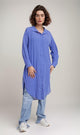 R206076-R206076 - Long Button-Up Dress - Blue