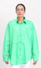 R206082 - Turn Down Collar Plaids Shirt - Green