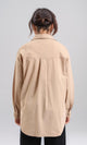 R206087 - Long Sleeve Solid Shirt with Front Pockets - Dark Beige