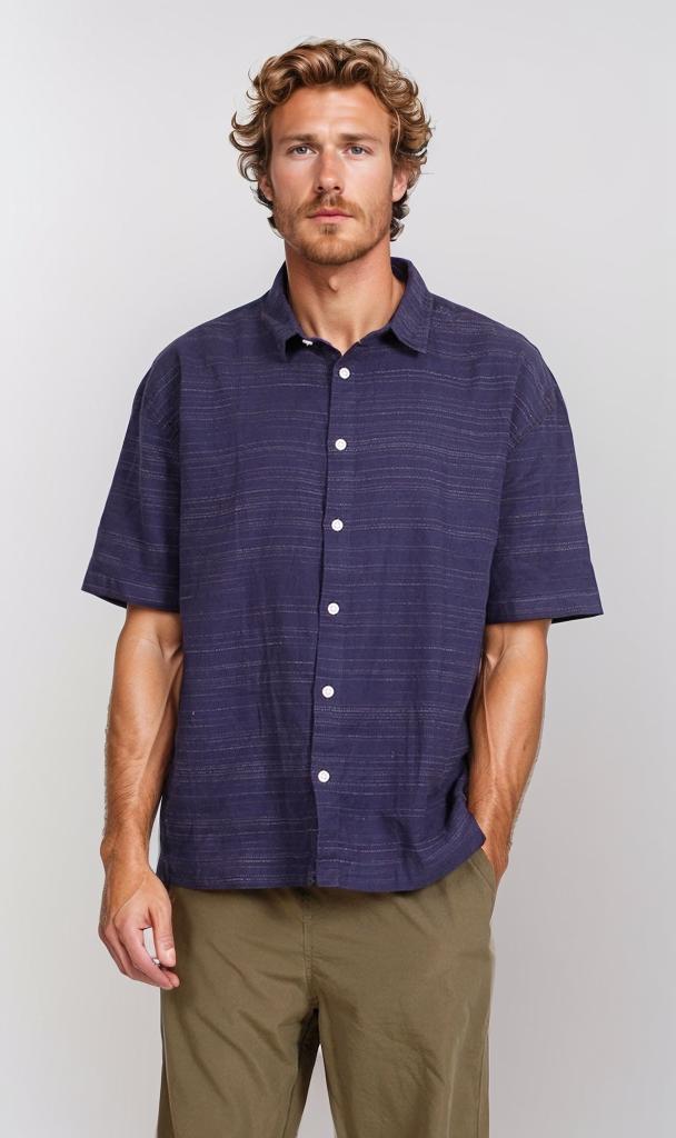 Men's Short Sleeve Shirt - Navy