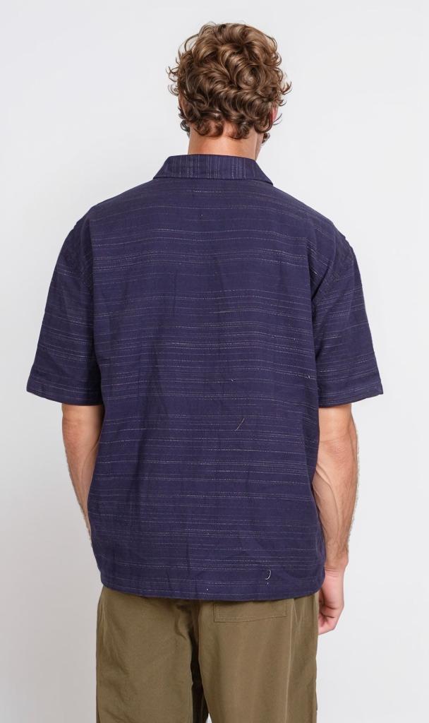 Midnight Texture Short Sleeve Button-Down Shirt