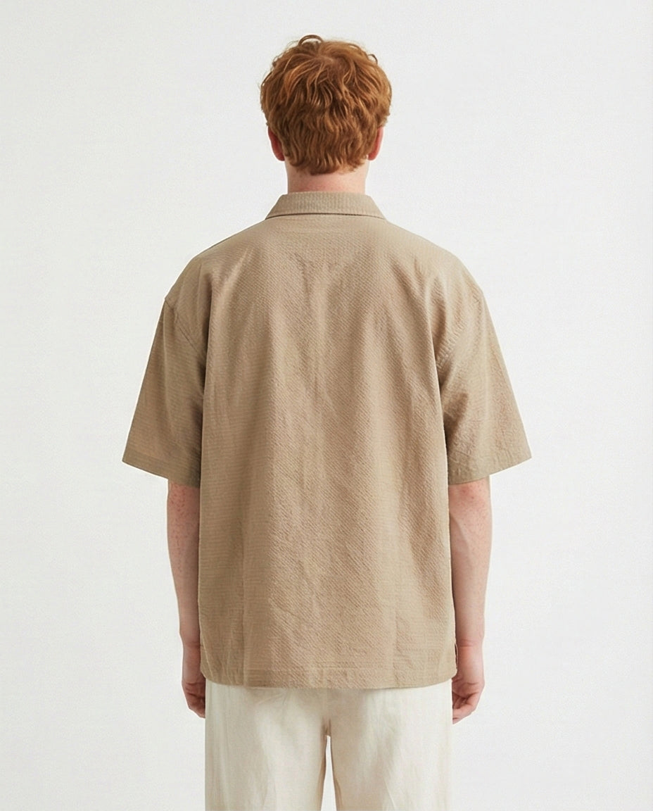 R206337 - Short-Sleeve Button-Up Shirt - Olive Green