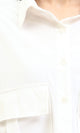 R206375 - Long Sleeves Shirt with Front Pockets - Off-White