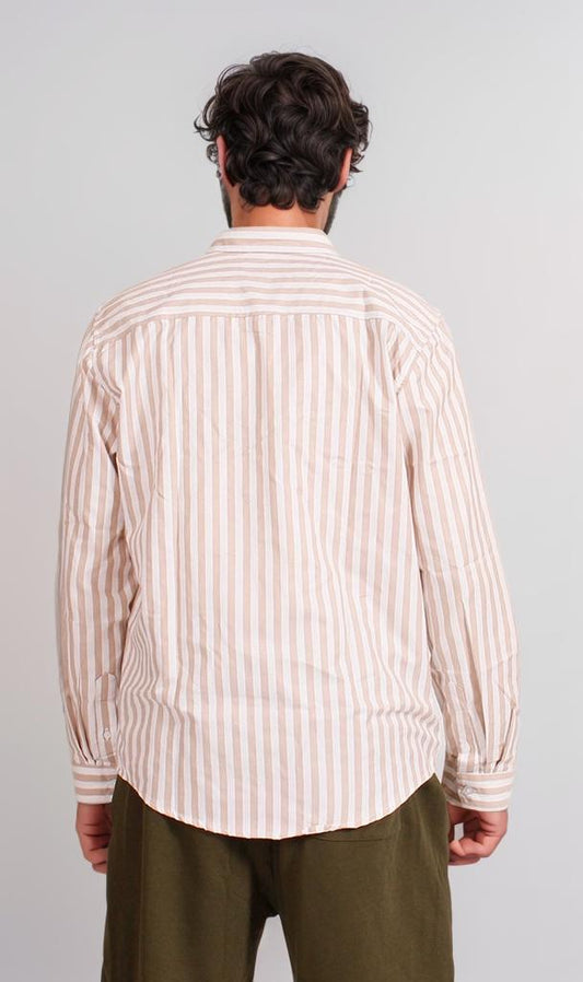 R206384 - Striped Button-Up Shirt - Light Pink