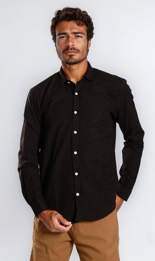 r206397-BUTTON-UP SHIRT - BLACK