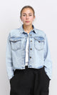 R206398 - Long Sleeves Fashionable Denim Jacket - Ice Blue