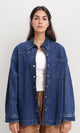 R206408 - Solid Long Sleeves Denim Shirt - Navy Blue