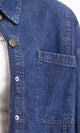 R206408 - Solid Long Sleeves Denim Shirt - Navy Blue