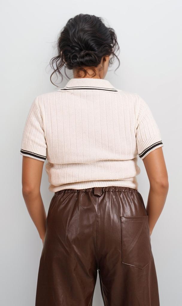 R206418 - Short Sleeve Polo - Cream