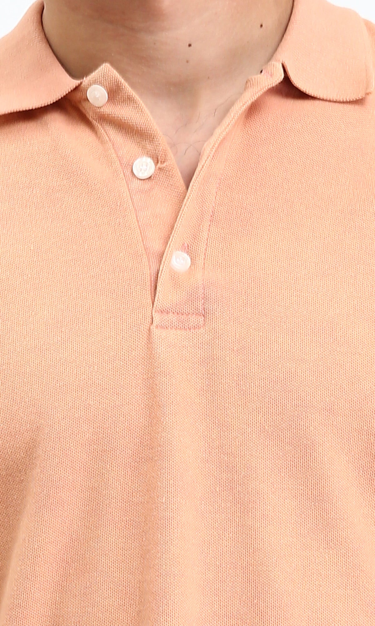 R206496 - Solid Short Sleeves Polo Shirt - Light Orange