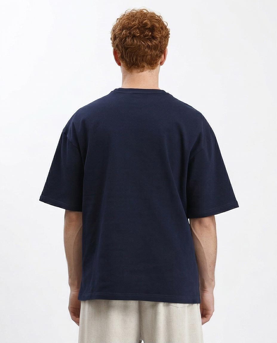 Ravin Heavyweight Oversized Crew Neck T-Shirt – Navy - R206498