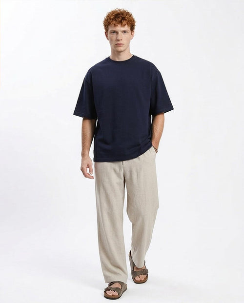 Ravin Heavyweight Oversized Crew Neck T-Shirt – Navy - R206498