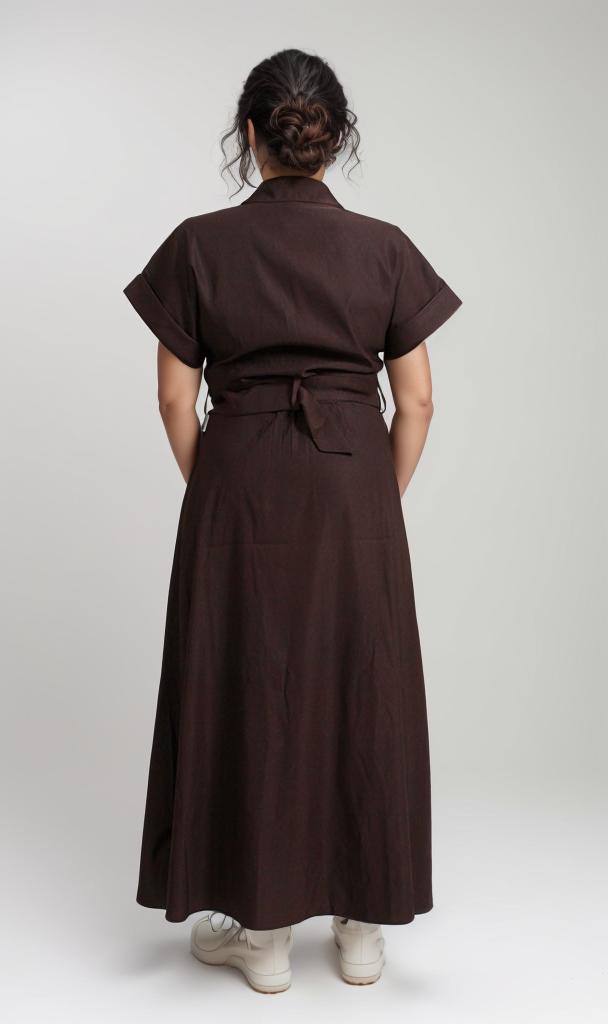 R206500 - Belted Gabardine Dress - Black