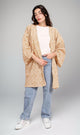 R206501 - Floral Printed Crepe Chiffon Kimono - Beige