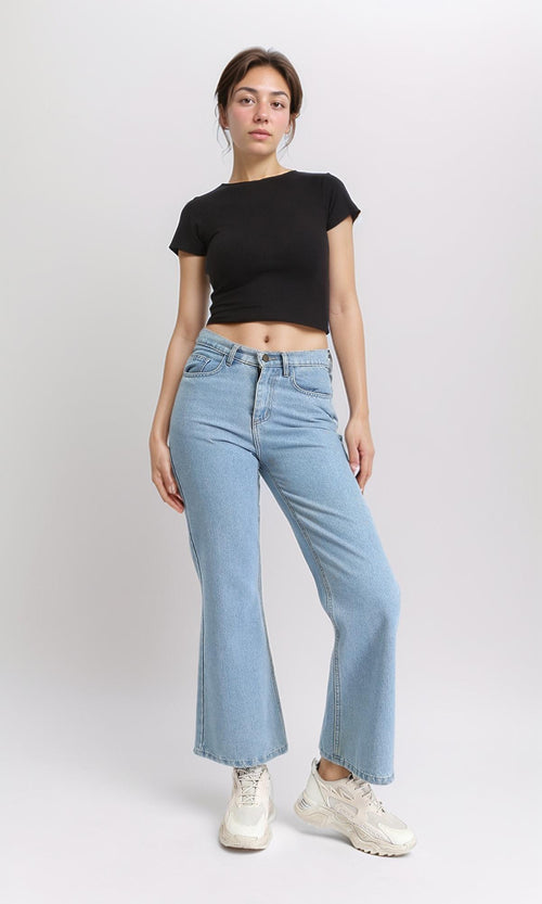 R206518 - Short Sleeves Comfy Short Top - Black