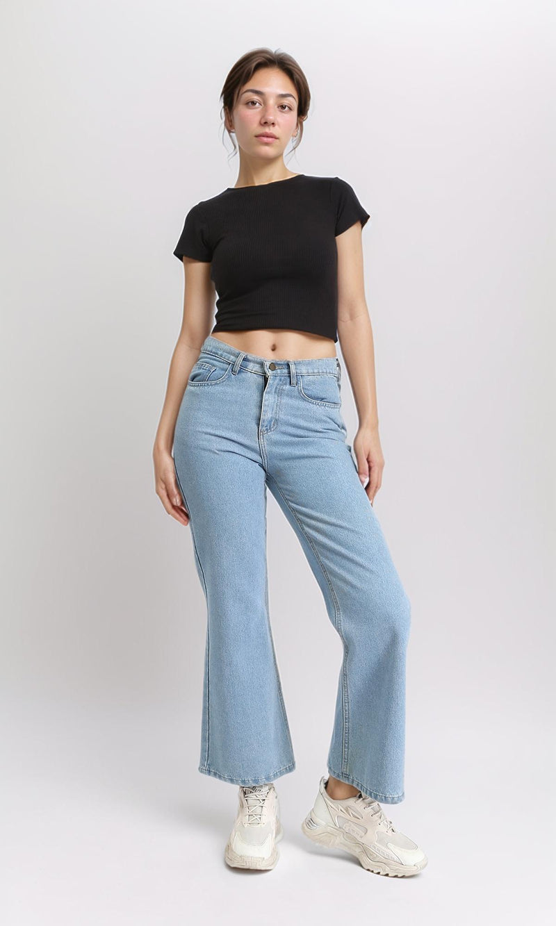 R206518 - Short Sleeves Comfy Short Top - Black