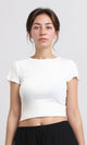 R206520 - Short Sleeves Comfy Short Top - White