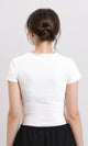 R206520 - Short Sleeves Comfy Short Top - White