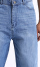 R206526 - Wide Leg Casual Cotton Jeans - Light Blue