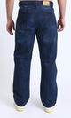 R206527 - Straight Leg Solid Cotton Jeans - Navy Blue