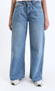 R206528 - Wide Leg Solid Casual Jeans - Light Blue