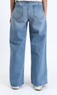 R206528 - Wide Leg Solid Casual Jeans - Light Blue