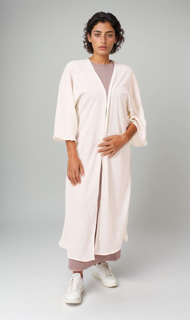 R206558 - Tricot Long Cardigan - Off White