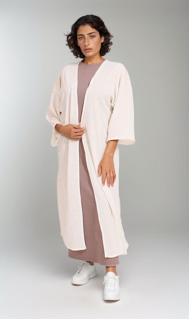 R206558 - Tricot Long Cardigan - Off White