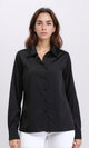 R206564 - Solid Long Sleeves Stain Shirt - Black