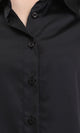 R206564 - Solid Long Sleeves Stain Shirt - Black
