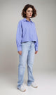 R206565-R206565 - Textured Button-Up Shirt - Blue