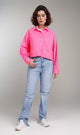 R206567-R206567 - Textured Cropped Shirt - Pink