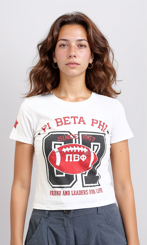 R206576 - Round Neck Slip On Printed Tee - White