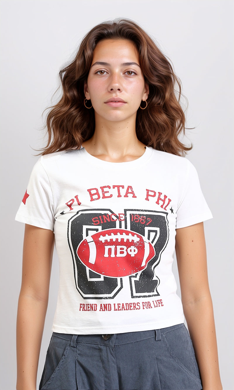 R206576 - Round Neck Slip On Printed Tee - White