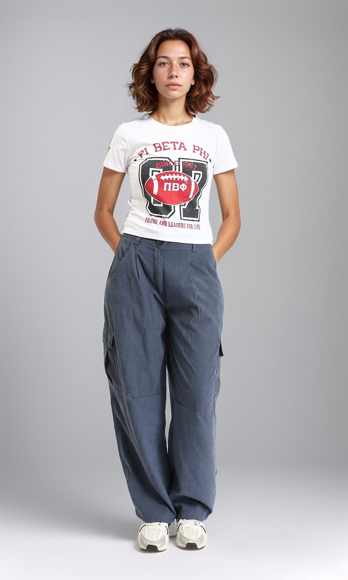 R206576 - Round Neck Slip On Printed Tee - White