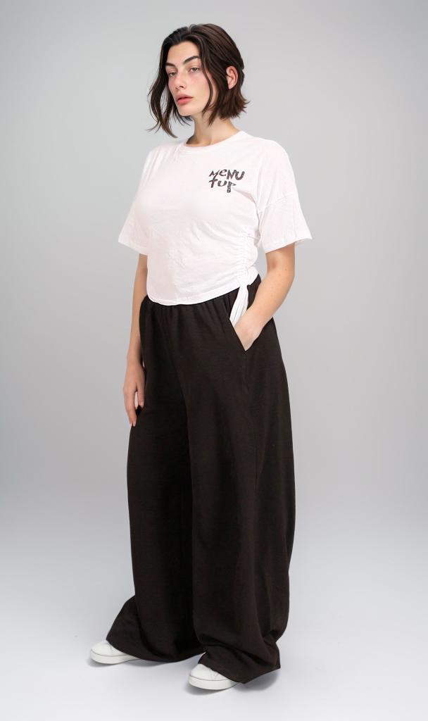 Ravin Abstract Graphic Print Ruched Side Short Sleeve T-Shirt