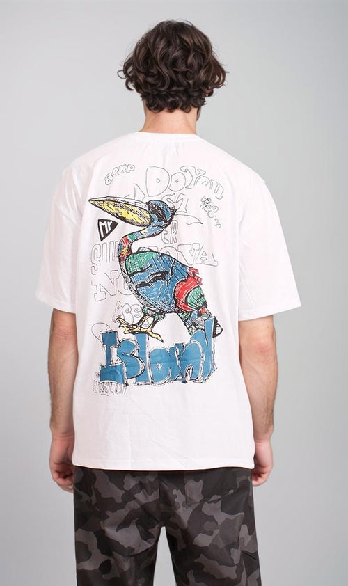 R206736 - Graphic Printed Oversized T-Shirt - White