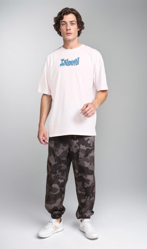 R206736 - Graphic Printed Oversized T-Shirt - White