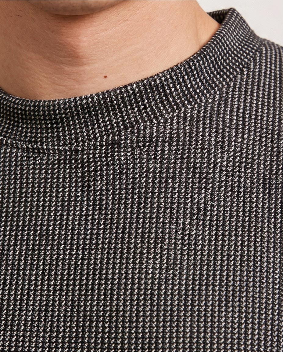 Ravin Oversized Micro-Grid Waffle T-Shirt - Grey - R206740