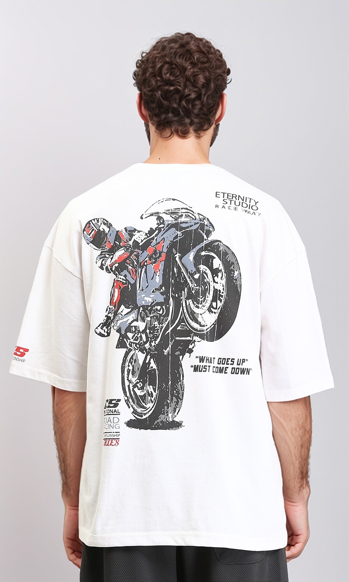 R206747 - Crew Neck Printed Slip On Tee - White